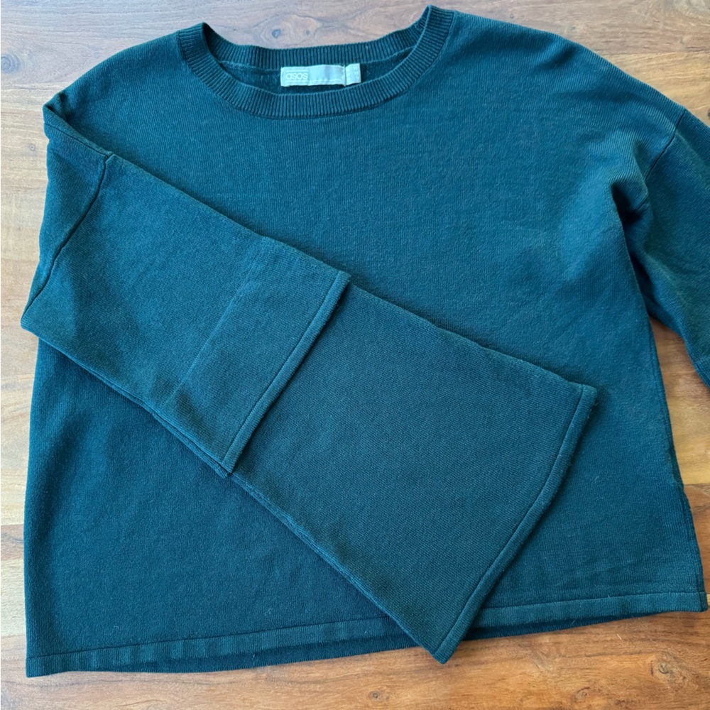 ASOS Navy Bell - Flared Sleeve Sweater
